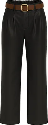 Produktbild von 403_Mississhop Damen Hose aus Kunstleder mit Gürtel Schwarz