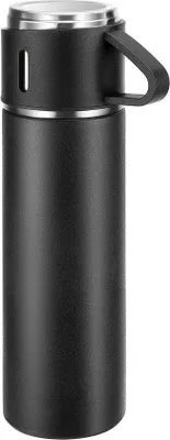 Produktbild von Edelstahl-Vakuum-Thermoskan 500ml schwarz für heiße und kalte Getränke