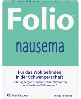 Zdjęcie produktu dla Folio Nausema Mini Dragees dla dobrego samopoczucia w czasie ciąży, 60 szt. Drażetki