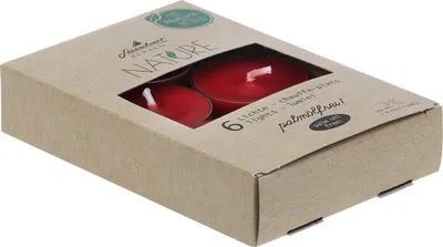 Produktbild von Teelichter "Nature" Altrot 6er-Pack aus 100% natürlichen Rohstoffen ohne Palmöl