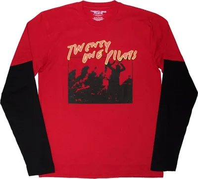 Produktbild von Twenty One Pilots - T-Shirt für Herren/Damen Uni, Geschichtet, Langärmlig RO14771 (M) (Rot/Schwarz)