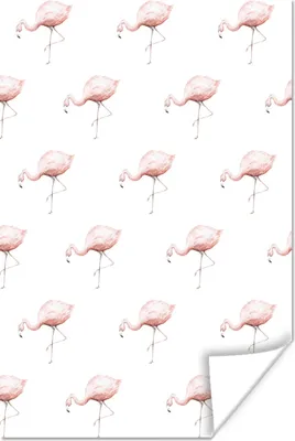 Produktbild von MuchoWow® Poster Flamingo - Pastell - Muster 120x180 cm - Kunstposter