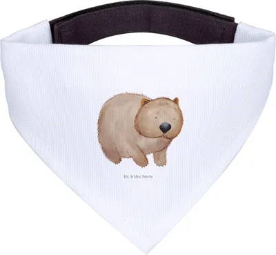 Produktbild von Mr. & Mrs. Panda Halstuch Hund Wombat - Weiß - Geschenk, Hundehalstuch, Motivation, Für Hunde, Lustige Sprüche, Australien, Tuch, Spruch, Das Leben Ist schön