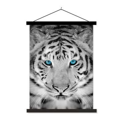 Produktbild von MuchoWow® Textilposter Tiger - Winter - Tiere 40x53 cm mit schwarzem Rahmen - Abbildung