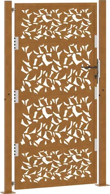 Zdjęcie produktu dla Brama ogrodowa 100x175 cm Stal nierdzewna Wzór liścia