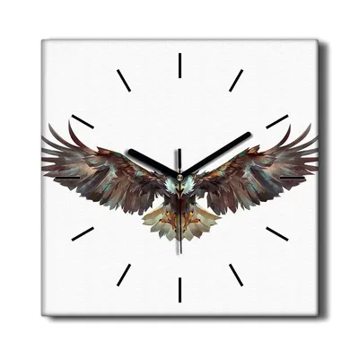 Produktbild von Coloray Hodiny Unikátní 30x30 cm  Tiché hodiny Pro obývací pokoj a kuchyň Nástěnné hodiny Plátno Černé ručičky hodin - Animal Bird Eagle