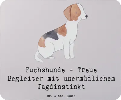 Produktbild von Mr. & Mrs. Panda Mousepad Fuchshunde Treue - Grau Pastell - Geschenk, Mauspad, Loyalität, Mouse Pad, Foxhound Eigenschaften, Hunderassen Vielfalt, Hunderasse, pc, laptop