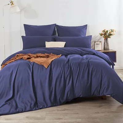 Zdjęcie produktu dla Zestaw pościeli z mikrofibry 200 x 200 cm w kolorze granatowym