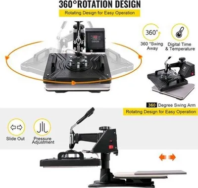 Immagine prodotto di Macchina multifunzione 8-in-1 con controllo digitale per la stampa su magliette e tazze