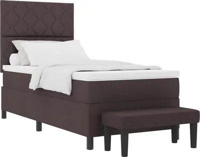 Obrázok produktu pre vidaXL Box spring posteľ s čelom tmavohnedá 100 x 200 cm látka
