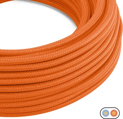 Immagine prodotto di Creative-Cables Cavo elettrico piatto, Arancio PM15, 1 m, 2x0,75 mm², Effetto seta