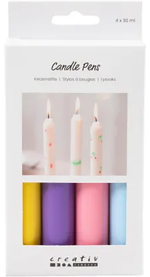 Image de Creativ Company Crayons pour bougies Set de couleurs pastel 4x30 ml DIY Décoration