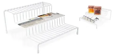 Metallregal 3 Ebenen 36x24x11,4 cm silber freistehend
