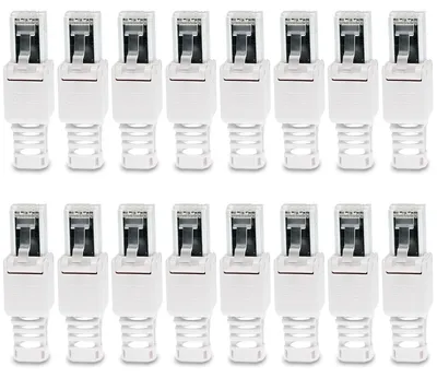 Produktbild von Netzwerkstecker Cat 6a RJ45 Stecker 16x Steckverbinder werkzeuglos Zugentlastung
