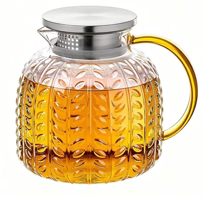 Glas-Teekanne 1,3 l mit Sieb, hitzebeständig, Borosilikatglas