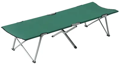 Obrázek produktu pro Campingová postel, kovový rám, skládací konstrukce, zelená barva