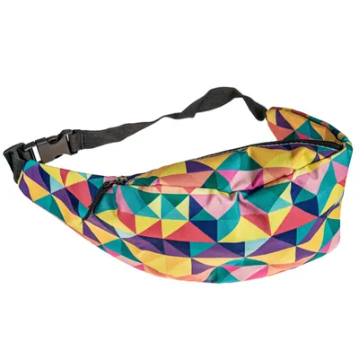 Produktbild von cosey - Bauchtasche Damen und Herren, stylische Hüfttasche, Gürteltasche für Reise, Sport & Outdoor - Design Bunte Dreiecke