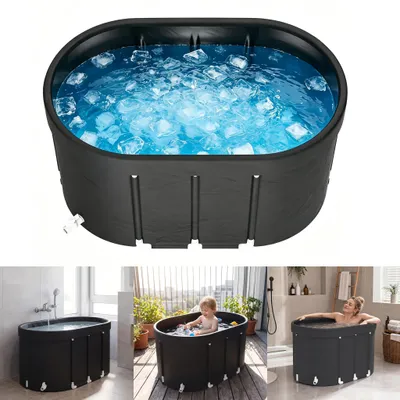 Produktbild von UISEBRT Aufblasbare Eistonne Kältebadwanne Eisbadewanne Kältebecken Eisbad Tonne 397L für Garten Balkon Heim Sauna Sport Regeneration mit Zubehör Set