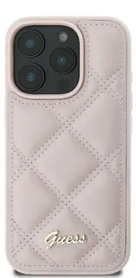 Produktbild von Guess Gesteppte Metall Logo Hülle für Iphone 16 - Różowe