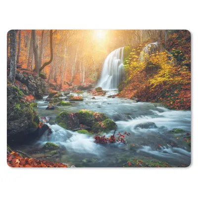 Produktbild von MuchoWow® Mauspad Mousepad Wasserfall - Sonne - Herbst 40x30 cm - Mousepads - Maus Mat - Pad - Mausunterlage - Anti Rutsch
