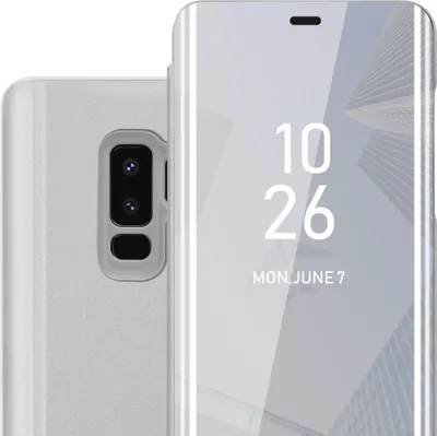 Immagine prodotto di Cadorabo custodia per telefono cellulare per Samsung Galaxy S9 PLUS in argento copertura posteriore copertura protettiva copertina libro custodia
