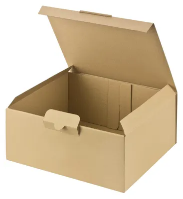 Produktbild von 25x Versandkarton 240x200x100mm schnelle Aufrichtung mit Steckverschluss Warenpost International braun
