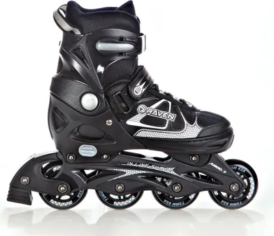 Zdjęcie produktu dla Rolki inline RAVEN Spirit, czarne/białe, regulowane, rozmiar 40-43