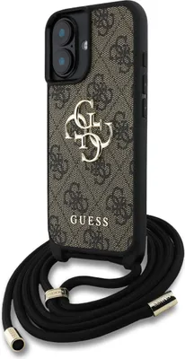 Image de Étui GUESS pour IPHONE 16 GUHCP16SP4GMGCRW (CBDYPolyuréthane4G Big Logo W/Cord Strap) marron