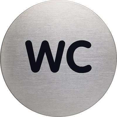Produktbild von DURABLE PICTO 'WC' Ø 83 mm, 490723 silber