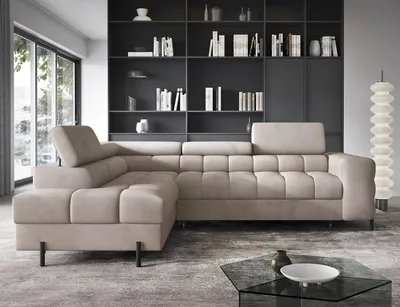 Zdjęcie produktu dla Zestaw wypoczynkowy Narożnik Sofa Zestaw wypoczynkowy Ferucce z funkcją spania Skrzynia na pościel Zestaw wypoczynkowy