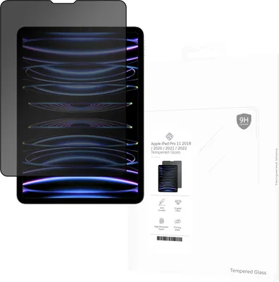 Produktbild von Schutzfolie Apple iPad Pro 11 2018, iPad Pro 11 2020, iPad Pro 11 2021, iPad Pro 11 2022 - Panzerglas - Cazy - Schwarz
