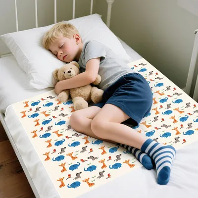 Produktbild von Wasserdichte Wickelmatte 86x91 cm, Atmungsaktiv, Waschbar, Wiederverwendbarer Matratzenschutz, Elefanten und