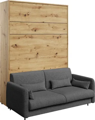 Produktbild von Furniture24 Schrankbett mit sofa Bed Concept 140x200 cm Lenart Bett im Schrank Klapbett Artisan Eiche/Graphit