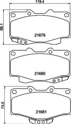 Produktbild von HELLA Bremsbeläge Satz Vorne Bremsklötze für TOYOTA LAND CRUISER 90 (J9) 8DB 355 015-351