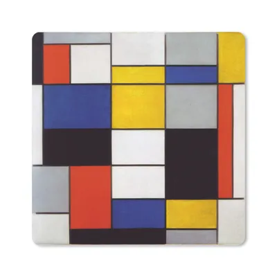 Produktbild von MuchoWow® Mauspad Mousepad Komposition A - Piet Mondrian 20x20 cm - Mousepads - Maus Mat - Pad - Mausunterlage - Desk Mat - Bureauartikeln