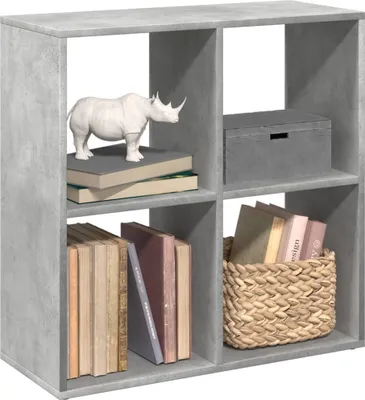Produktbild von Maison Exclusive - Raumteiler-Bücherregal Betongrau 69,5x29x69,5 cm Holzwerkstoff