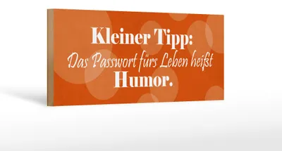 Produktbild von Holzschild Spruch 27x10cm Passwort für's Leben Humor