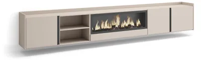 Produktbild von TV-Möbel Holzeffekt beige 315x35x50cm Kamin mit Feuereffekt XXL