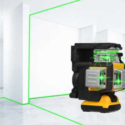 Produktbild von 12 linii Samopoziomująca poziomica 3D 100ft Wytrzymała poziomica do wnętrz z zieloną wiązką 3x360�� Pozioma poziomica pionowa Narzędzie do prac budowlanych i wieszania obrazów