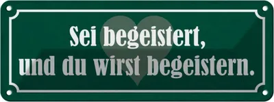 Immagine prodotto di vianmo Insegna di latta 10x27 cm sei begeistert wirst begeistern