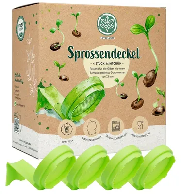 Obrázek produktu pro Sada pro klíčení Kiemglas, zelená barva, 4 kusy – pro pěstování klíčků