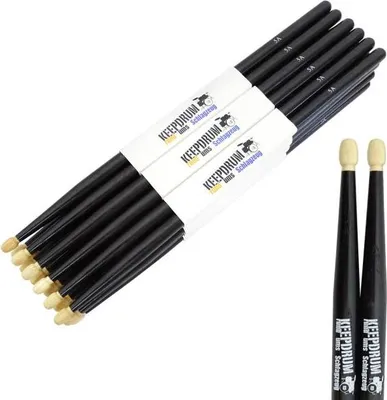 Obrázok produktu pre keepdrum 5AB Black Hickory paličky na bicie Black 12 párov