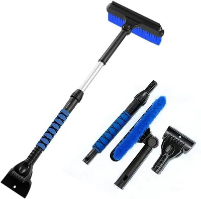Produktbild von Eiskratzer Auto - Teleskop Eiskratzer mit Schneebürste - 80 cm - Abnehmbare Schneebürste - Ausziehbarer Schneekratzer - Für Pkw, SUV & Lkw - Blau - A