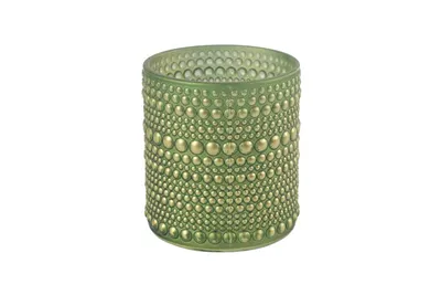 Produktbild von Countryfield Teelichthalter/Kerzenhalter - grun/gold - 7x8 cm