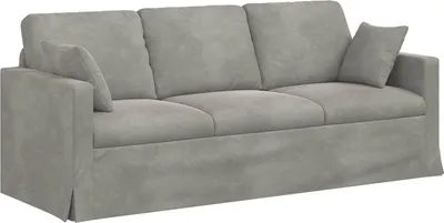 Zdjęcie produktu dla vidaXL Sofa Jasnoszara 198 x 78 x 80 cm Aksamit
