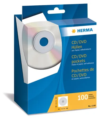 Image de HERMA - Pochettes pour CD/DVD - blanc