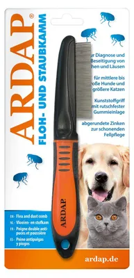 Produktbild von Fellflege ARDAP® Floh- und Staubkamm für Hunde und Katzen mit Kunststoffgriff zur sicheren Diagnose sowie gründlichen Be