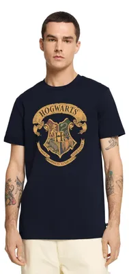 Produktbild von Spreadshirt Harry Potter Hogwarts Wappen Männer Premium T-Shirt, M, Navy