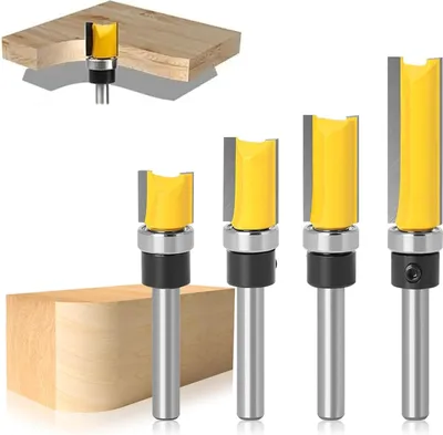 Produktbild von 4 Stück Bündigfräser 8mm Schaft, Holz Fräser Für Oberfräse, Flush Trim Fräser Für Präzises Fräsen Und Nutfräsen