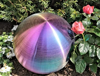 Produktbild von Dekorationskugel 15 cm Edelstahl rainbow matt gebürstet